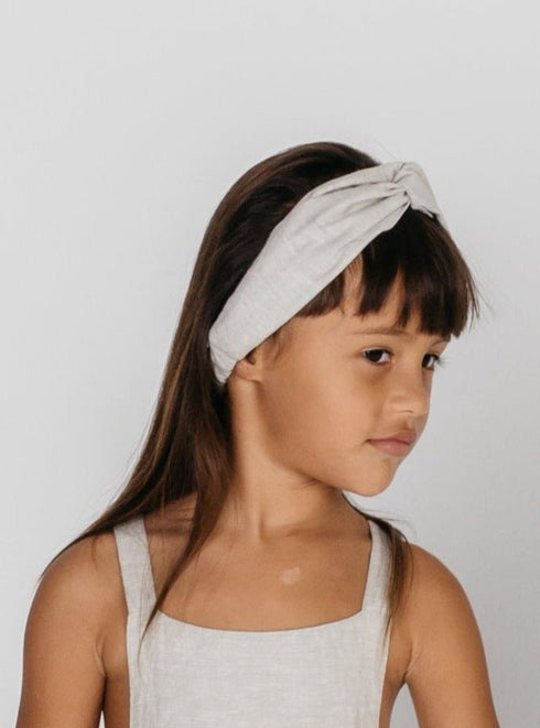 Hemp twisted headband in Beige